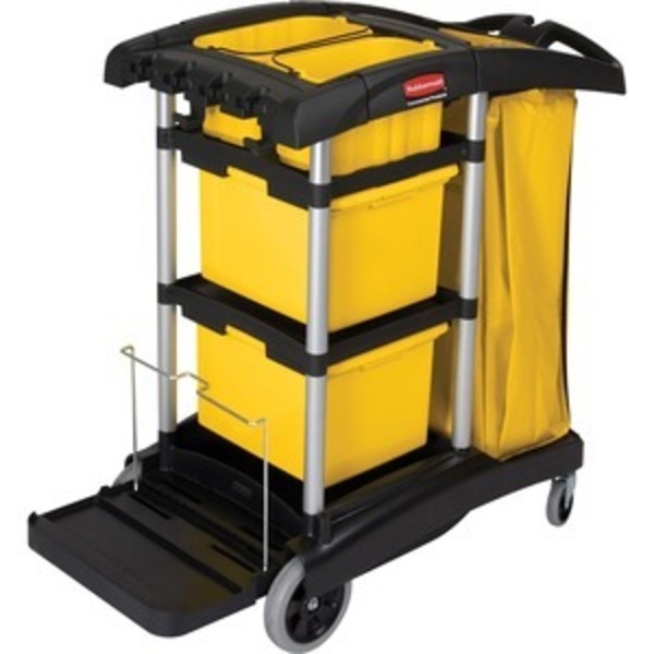 Rubbermaid Commercial Cart, Clean, Jan, W/Bin, Hygen RCP9T73